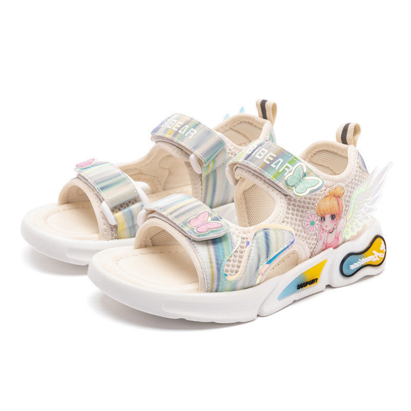 Harpy Bear Kids'' Shoes Sunshine Princess Shoes Girls'' Sandals Cute Cartoon Breathable Slippers