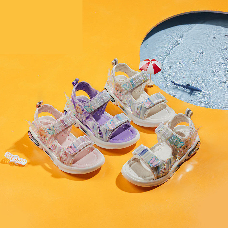 Harpy Bear Kids'' Shoes Sunshine Princess Shoes Girls'' Sandals Cute Cartoon Breathable Slippers