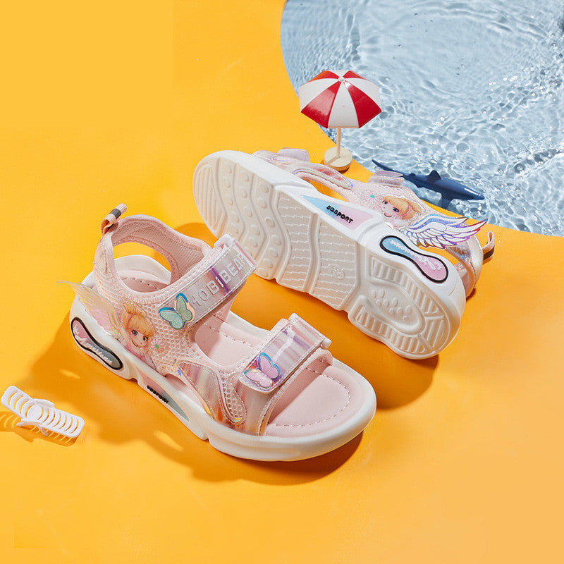 Harpy Bear Kids'' Shoes Sunshine Princess Shoes Girls'' Sandals Cute Cartoon Breathable Slippers