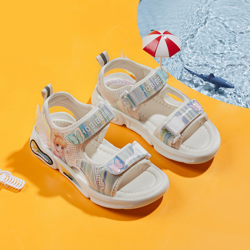 Harpy Bear Kids'' Shoes Sunshine Princess Shoes Girls'' Sandals Cute Cartoon Breathable Slippers