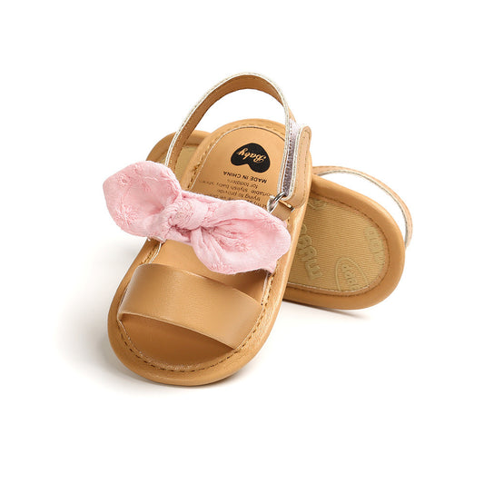 Small bow soft sole non-slip baby sandals