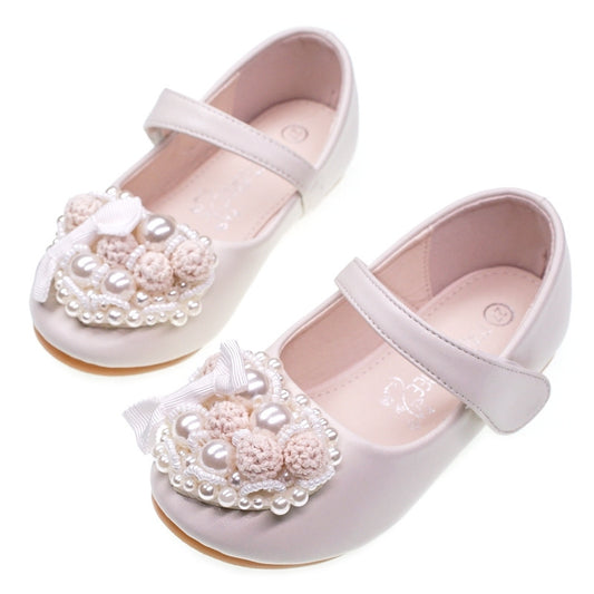 New Princess Casual Flat Rhinestone Dress Pearl Flower Girls Shoes