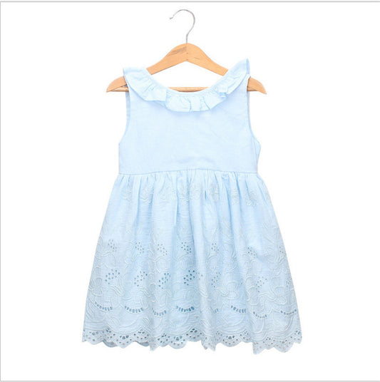 Hollow Embroidery Dress Baby Cute Vest Skirt