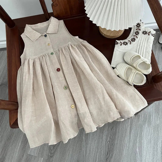 Girls Fashion Sleeveless Breathable Dress